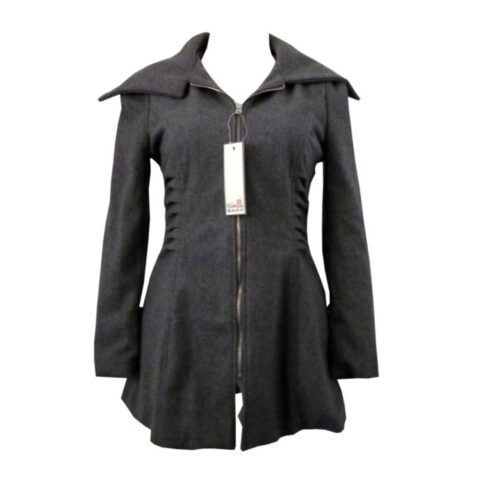 Cipo & Baxx Damen Jacke in grau Gr. S mit großem Kragen