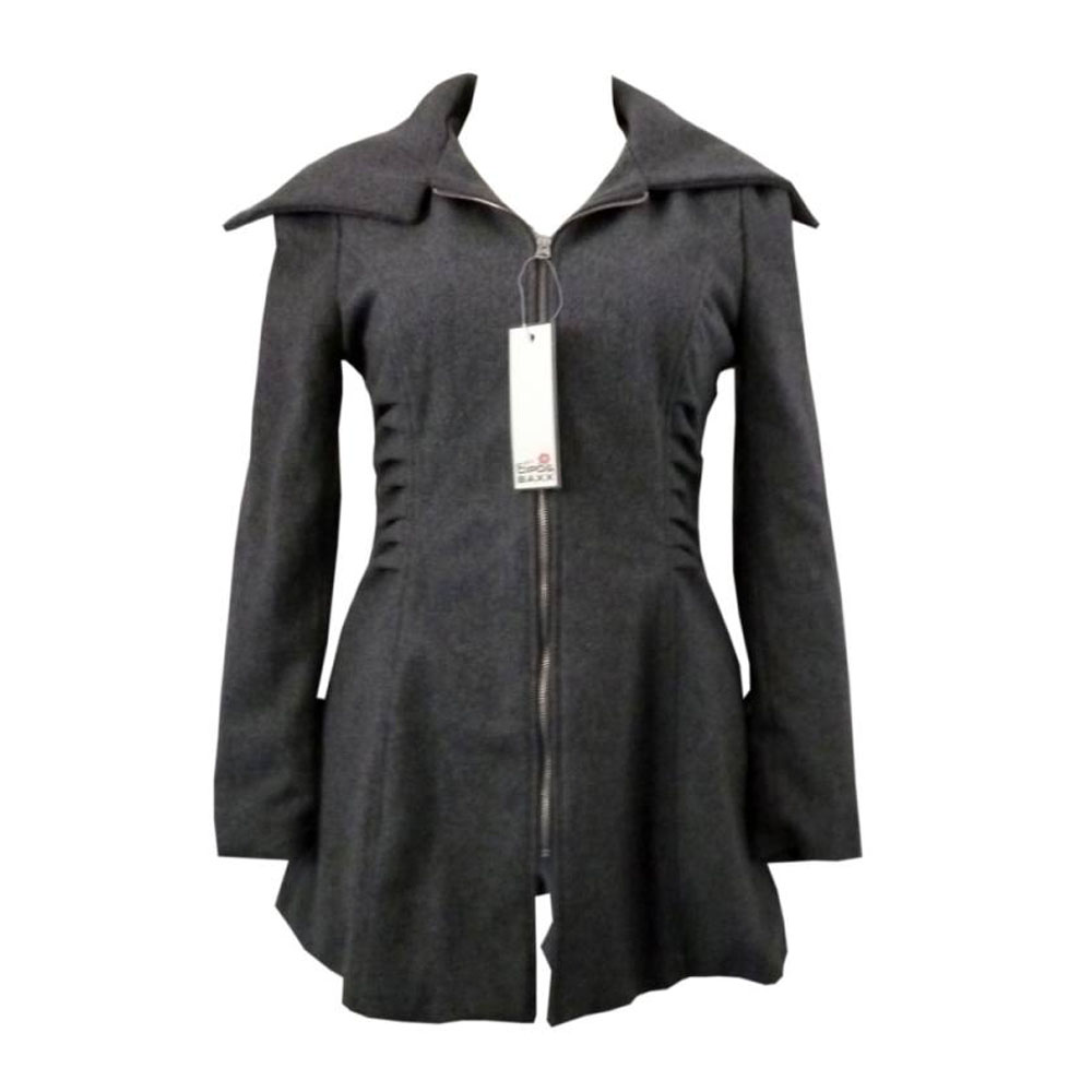 Cipo & Baxx Damen Jacke in grau Gr. S mit großem Kragen