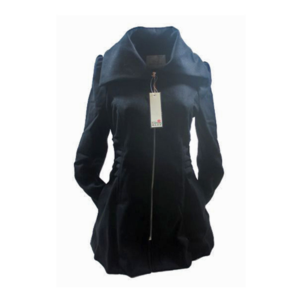Cipo & Baxx Damen Jacke in schwarz Gr. M mit großem Kragen