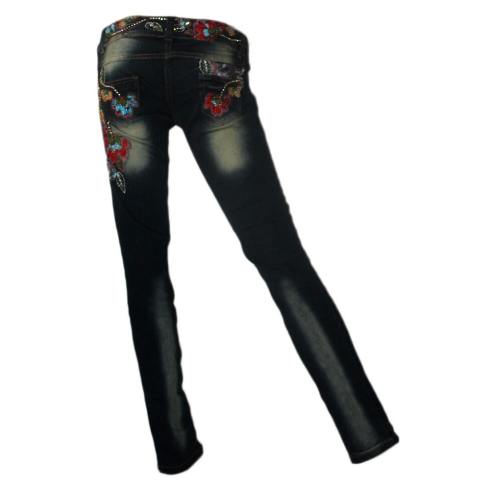 Damen Jeans mit Strass Hüftjeans Strechjeans Signet 3201 dark denim – Bild 3