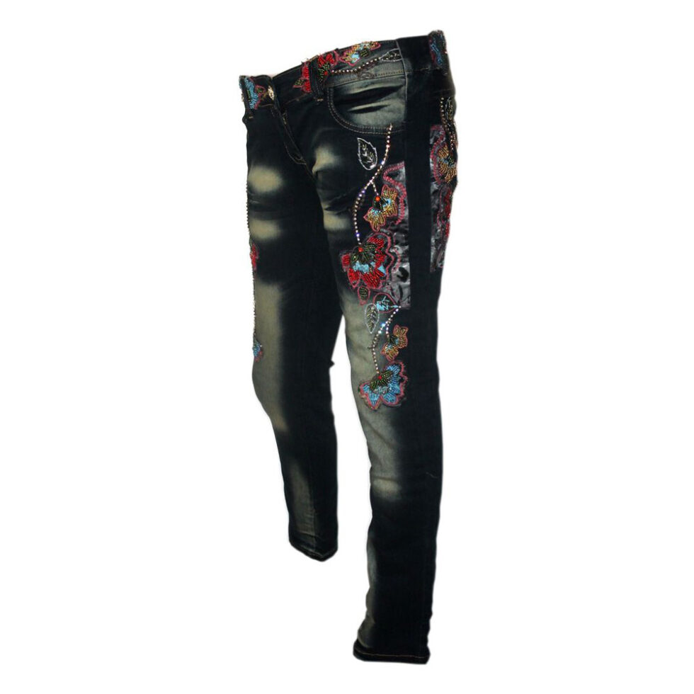 Damen Jeans mit Strass Hüftjeans Strechjeans Signet 3201 dark denim – Bild 4