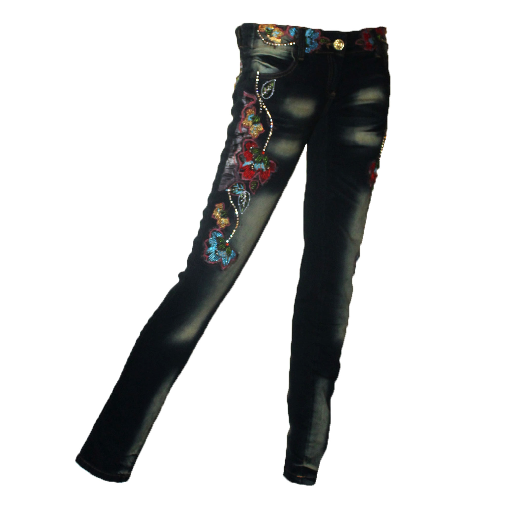 Damen Jeans mit Strass Hüftjeans Strechjeans Signet 3201 dark denim
