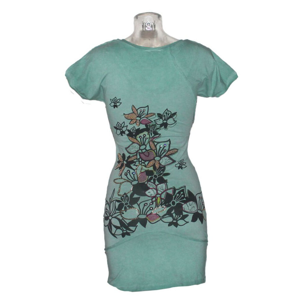 Damen Kleid Minikleid Signet 3259 mint grün mit Applikationen – Bild 4