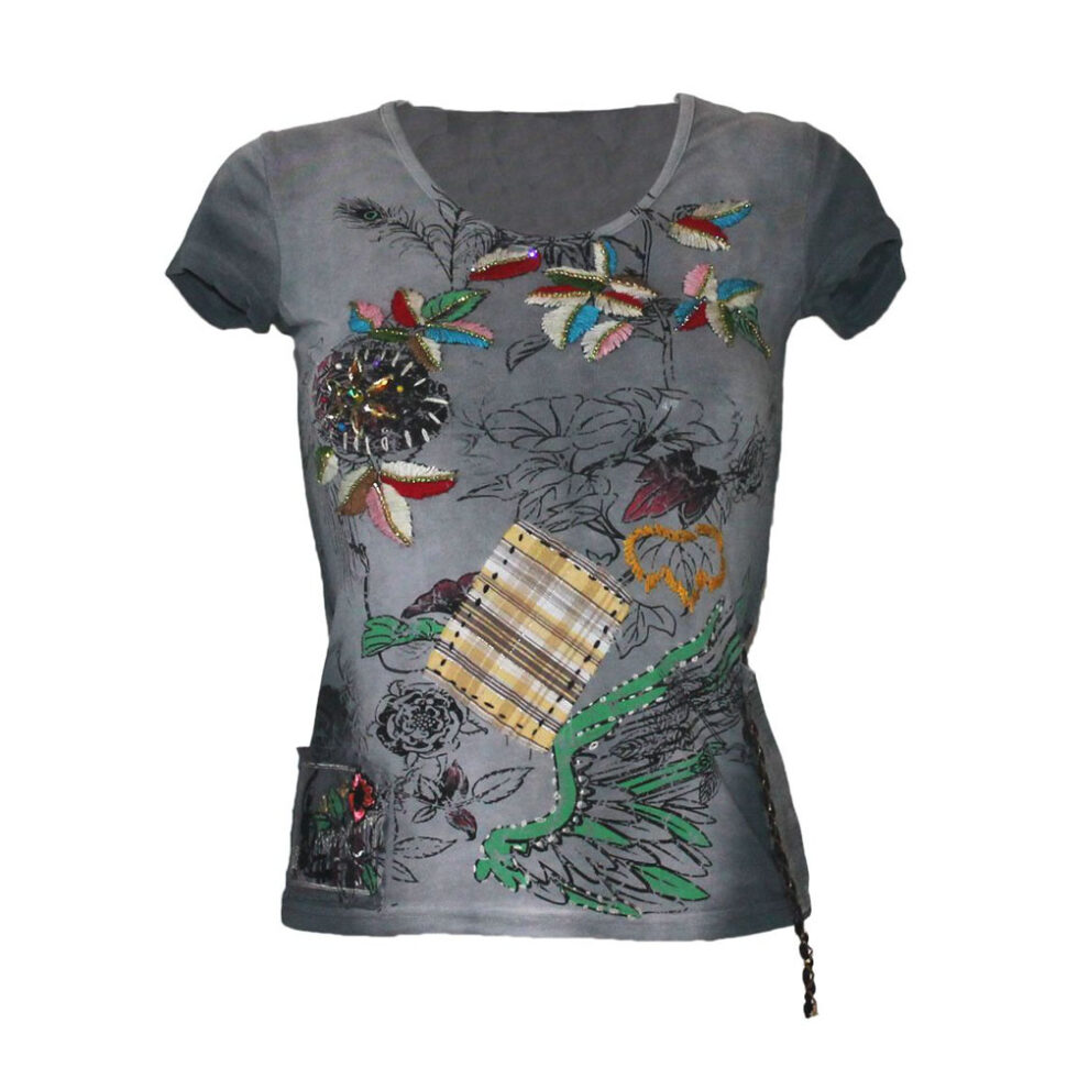 Damen Shirt Top T-Shirt Signet 1230 grau Gr. S – Bild 2