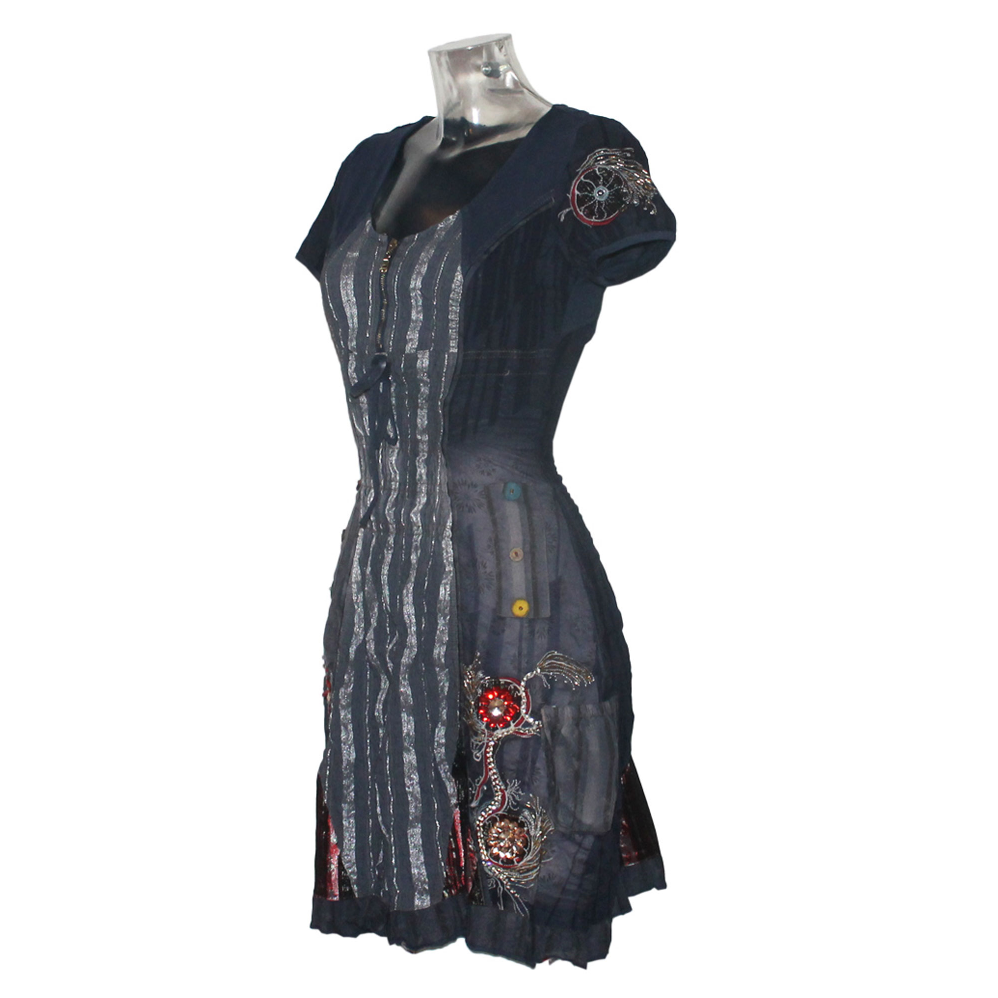 Damen Sommerkleid Gr. S Dirndl Look Kleid Signet 3175 indigo