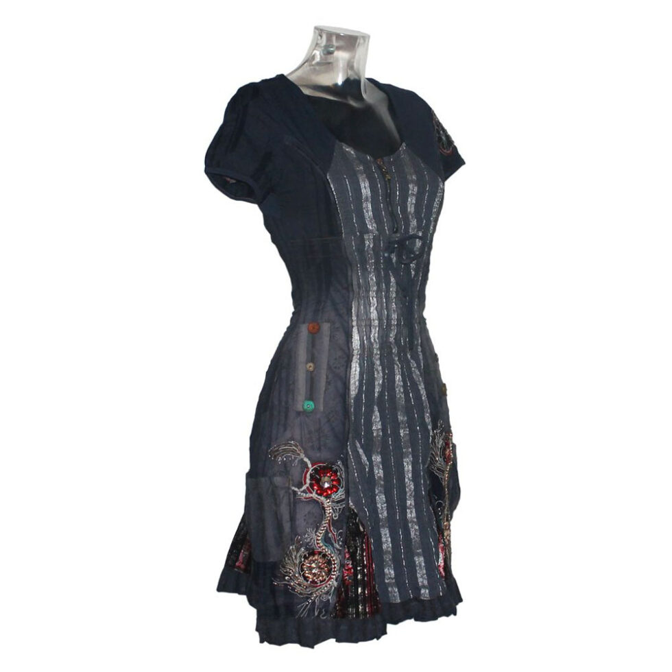 Damen Sommerkleid Gr. S Dirndl Look Kleid Signet 3175 indigo – Bild 2