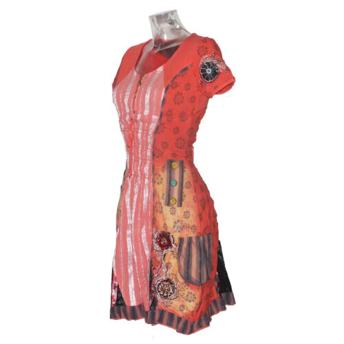 Damen Sommerkleid Dirndl Look Kleid Signet 3175 orange