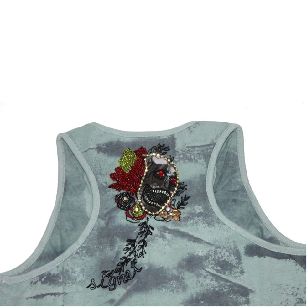 Damen Tank Top Shirt Signet 1265 mintgrün mit Stickereien – Bild 4