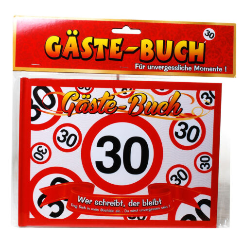 Gästebuch 30 aus Pappe Buch für Gäste Geburtstag