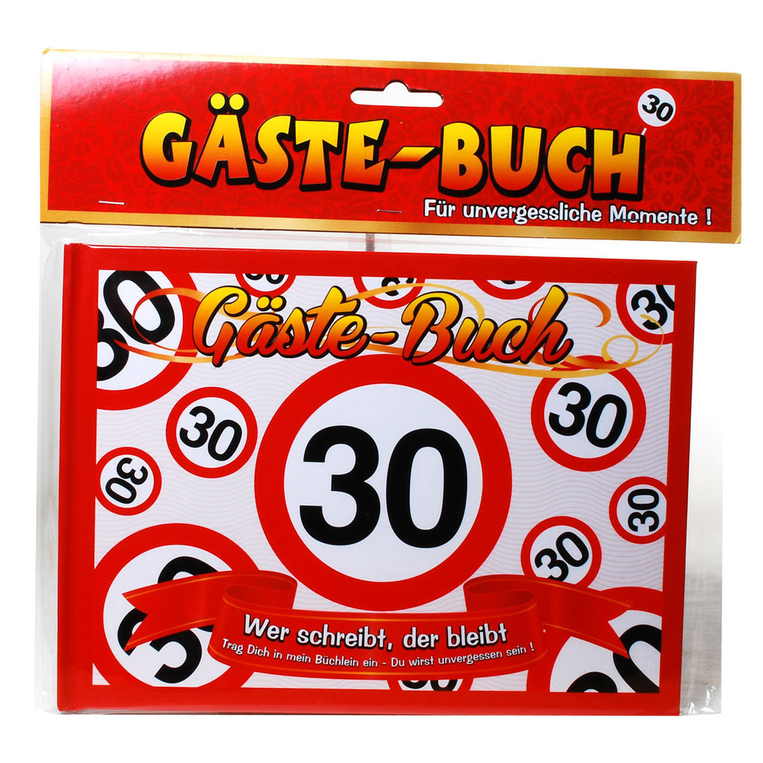 Gästebuch 30 aus Pappe Buch für Gäste Geburtstag