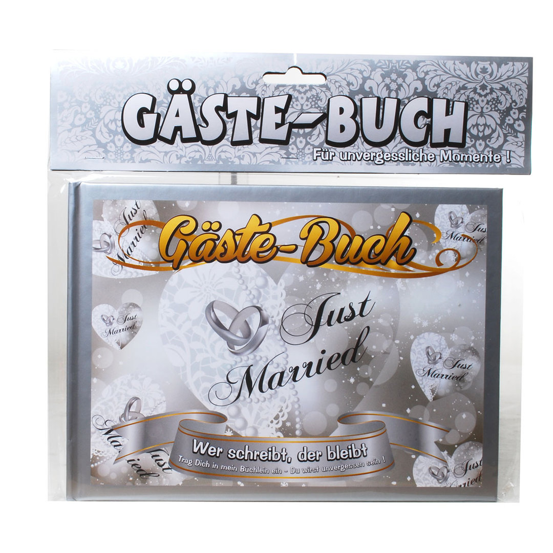 Gästebuch Just Married aus Pappe Buch für Gäste Hochzeit