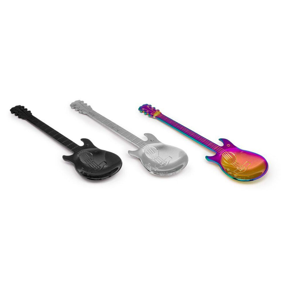Teelöffel Set Gitarre in verschiedenen Farben – Bild 2