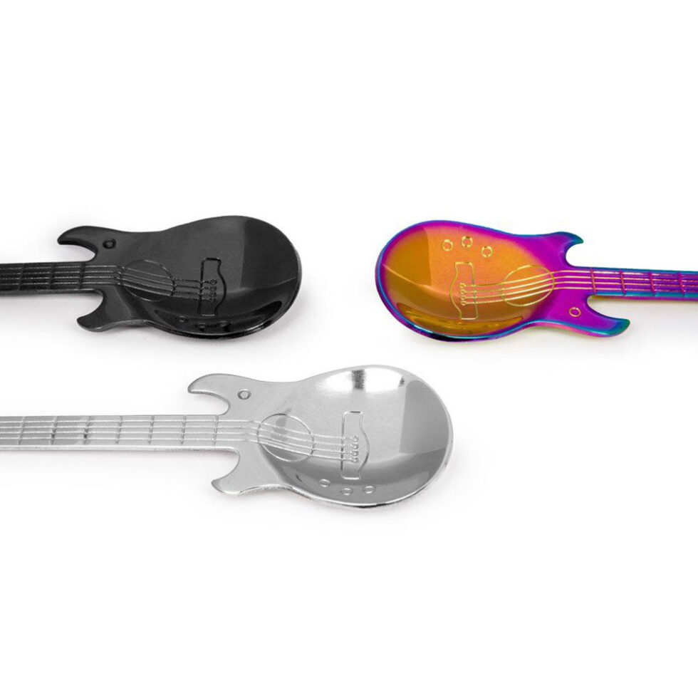 Teelöffel Set Gitarre in verschiedenen Farben – Bild 3