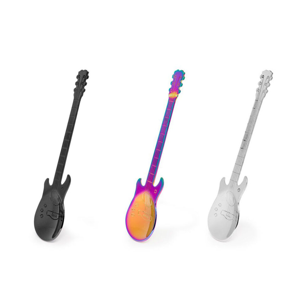 Teelöffel Set Gitarre in verschiedenen Farben – Bild 4