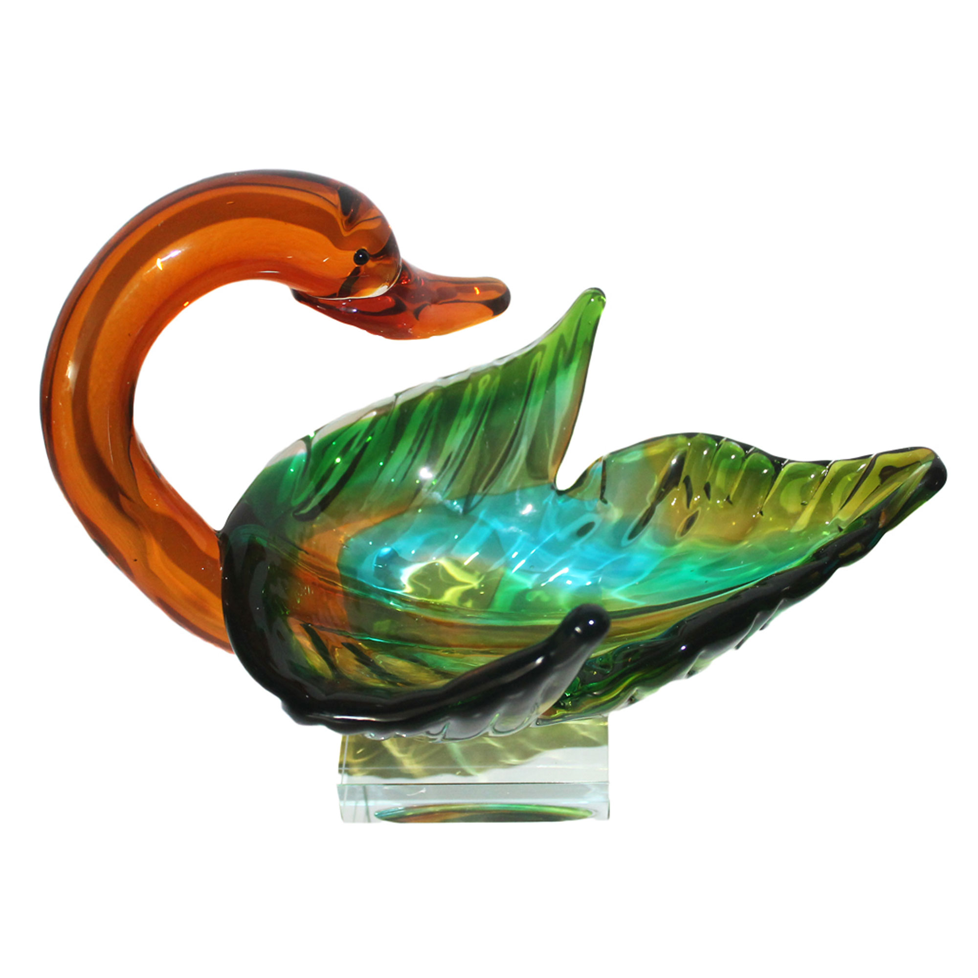 Glasfigur Motiv Schwan Schale Figur Schale aus Glas