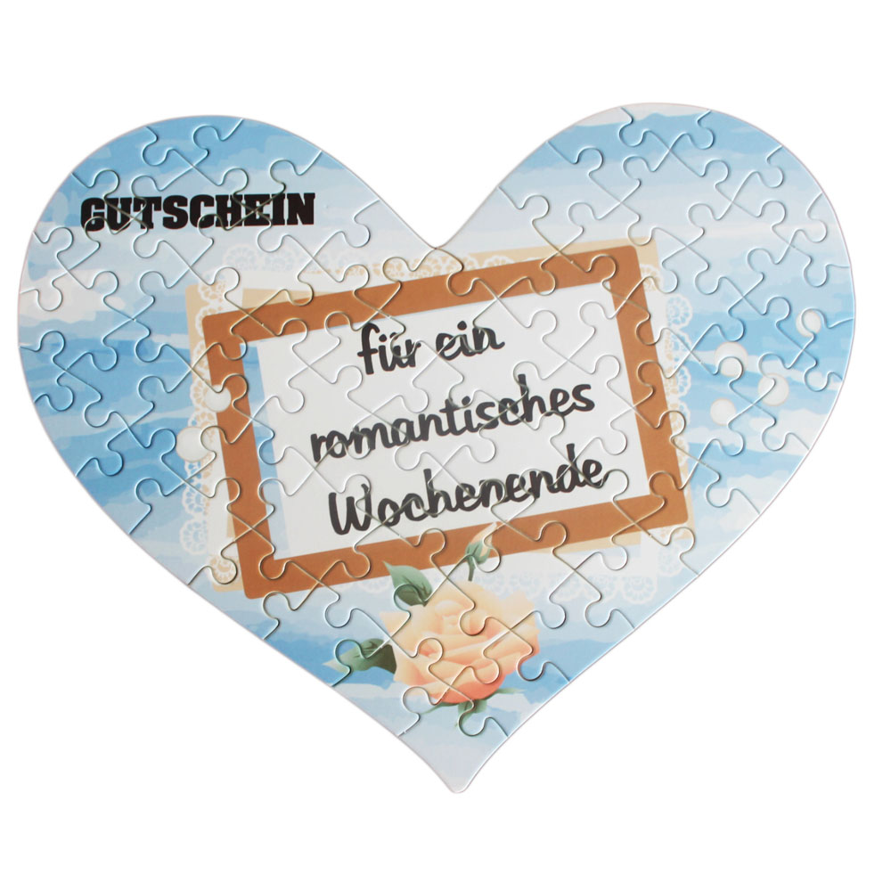 Herz Puzzle Design "Romantik" als Gutschein oder Antrag