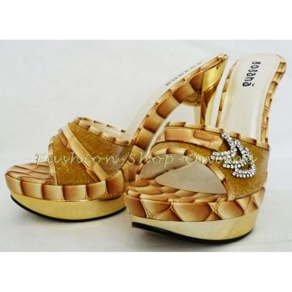 Pumps Schuhe gold – Bild 3
