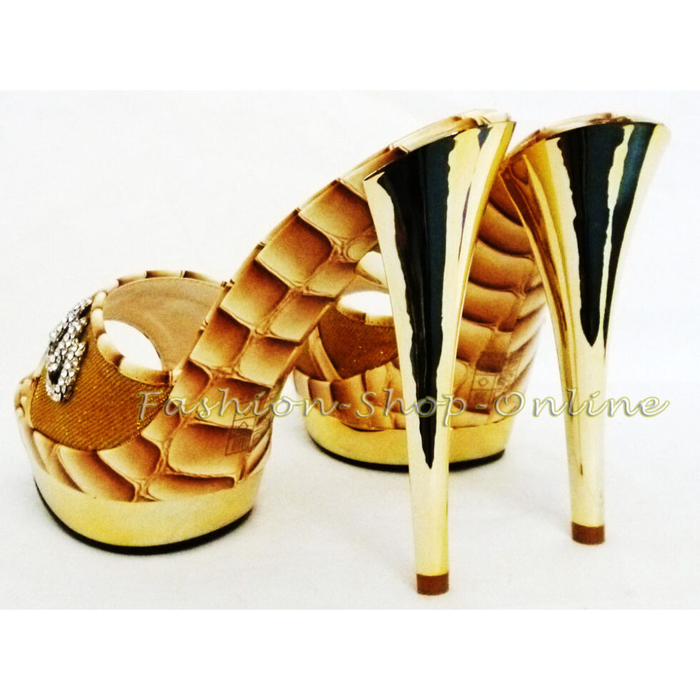 Pumps Schuhe gold – Bild 4