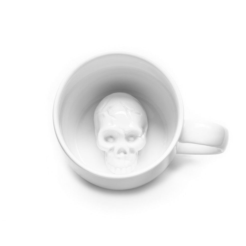 witziger Kaffeebecher mit Totenkopf Schädel – Bild 2