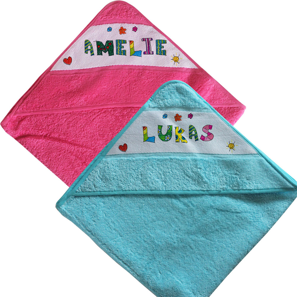 Kinder Handtuch mit Name | Kapuzen-Handtuch