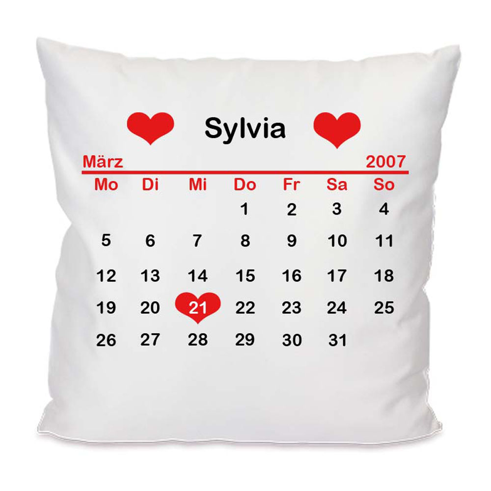 Kissen zum Geburtstag mit Geburtsdaten und Name
