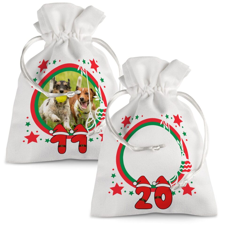 24 Beutel mit Foto im Weihnachtszahlen Design für Adventskalender selbst befüllen – Bild 2