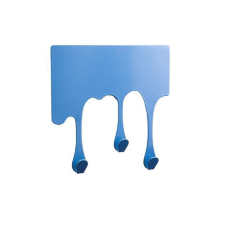 kleiner Designer Haken 12 x 12 cm Wandhaken blau für Bad und Küche