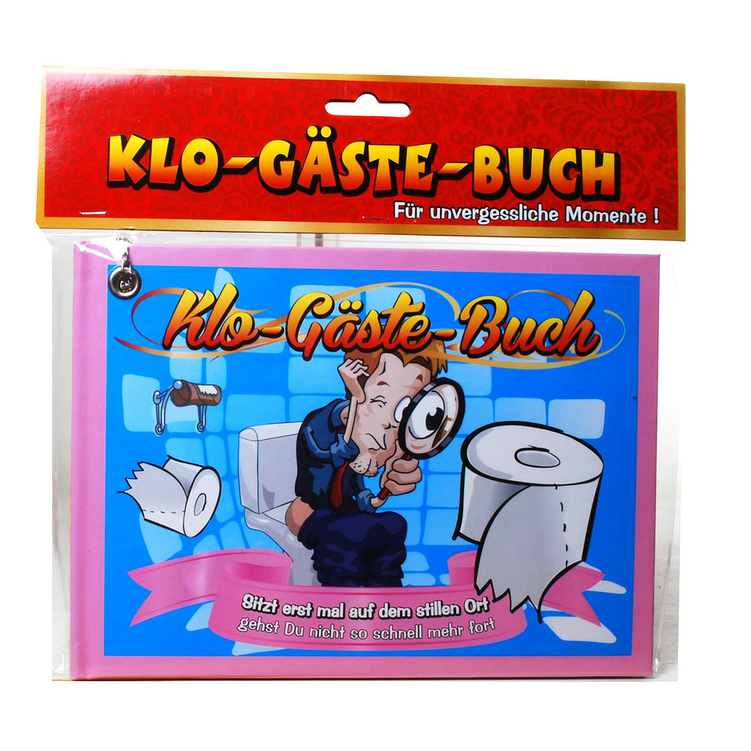 Klo Gästebuch aus Pappe Buch für Gäste mit Kette