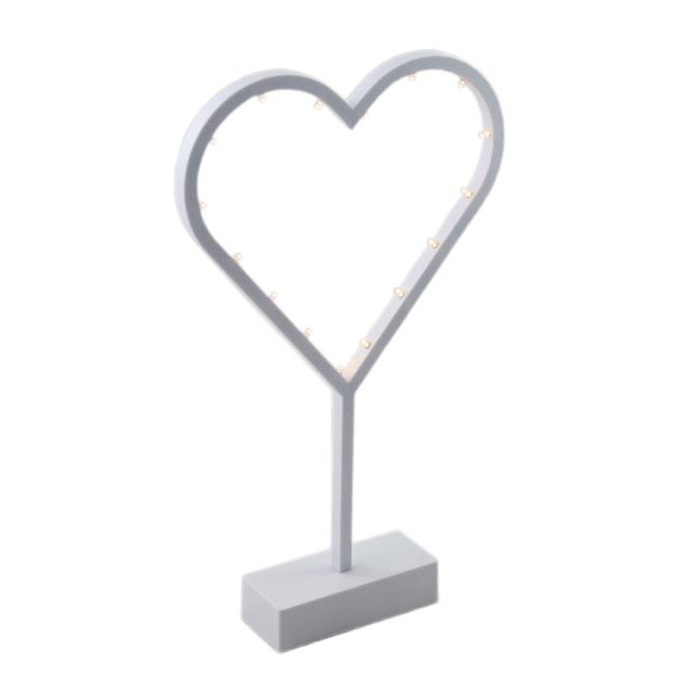 LED Herz weiß mit 16 Lichtern 40 cm