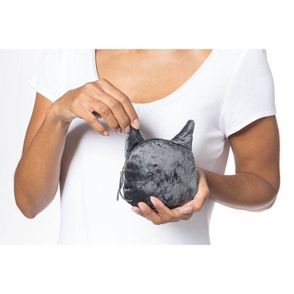 Münzen Tasche Katze mit braunen Augen 3D Effekt Geldbeutel – Bild 5