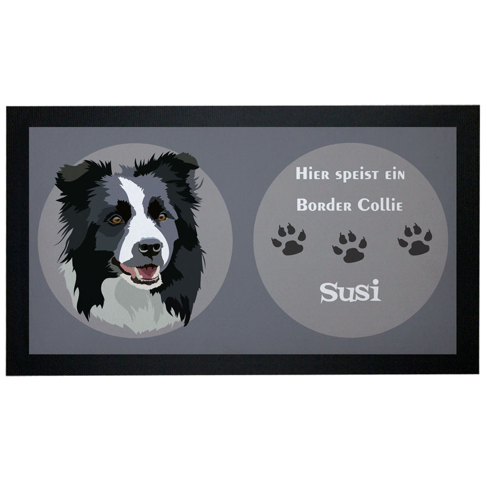 Napfunterlage Hund Border Collie mit Name