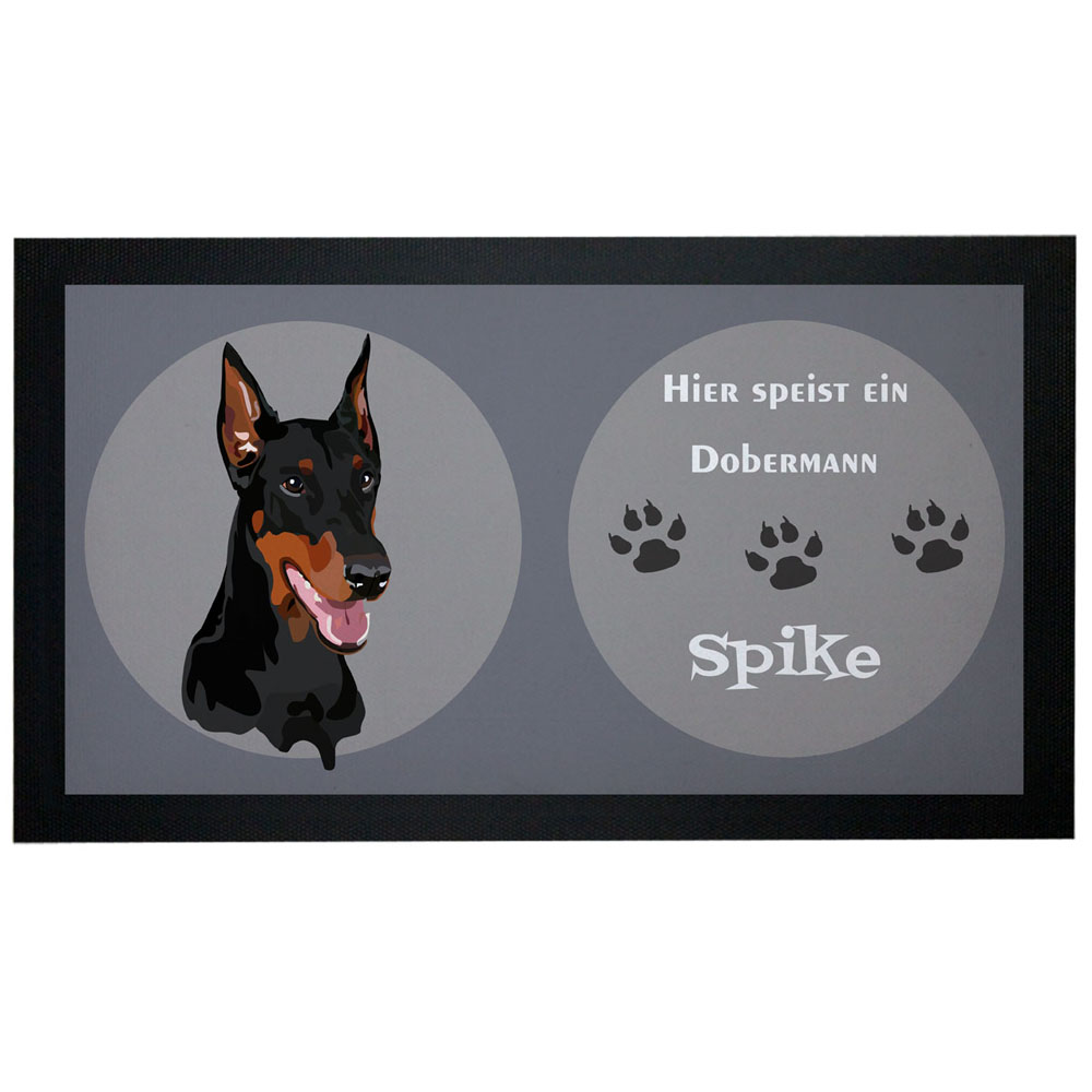 Napfunterlage Hund Dobermann mit Name