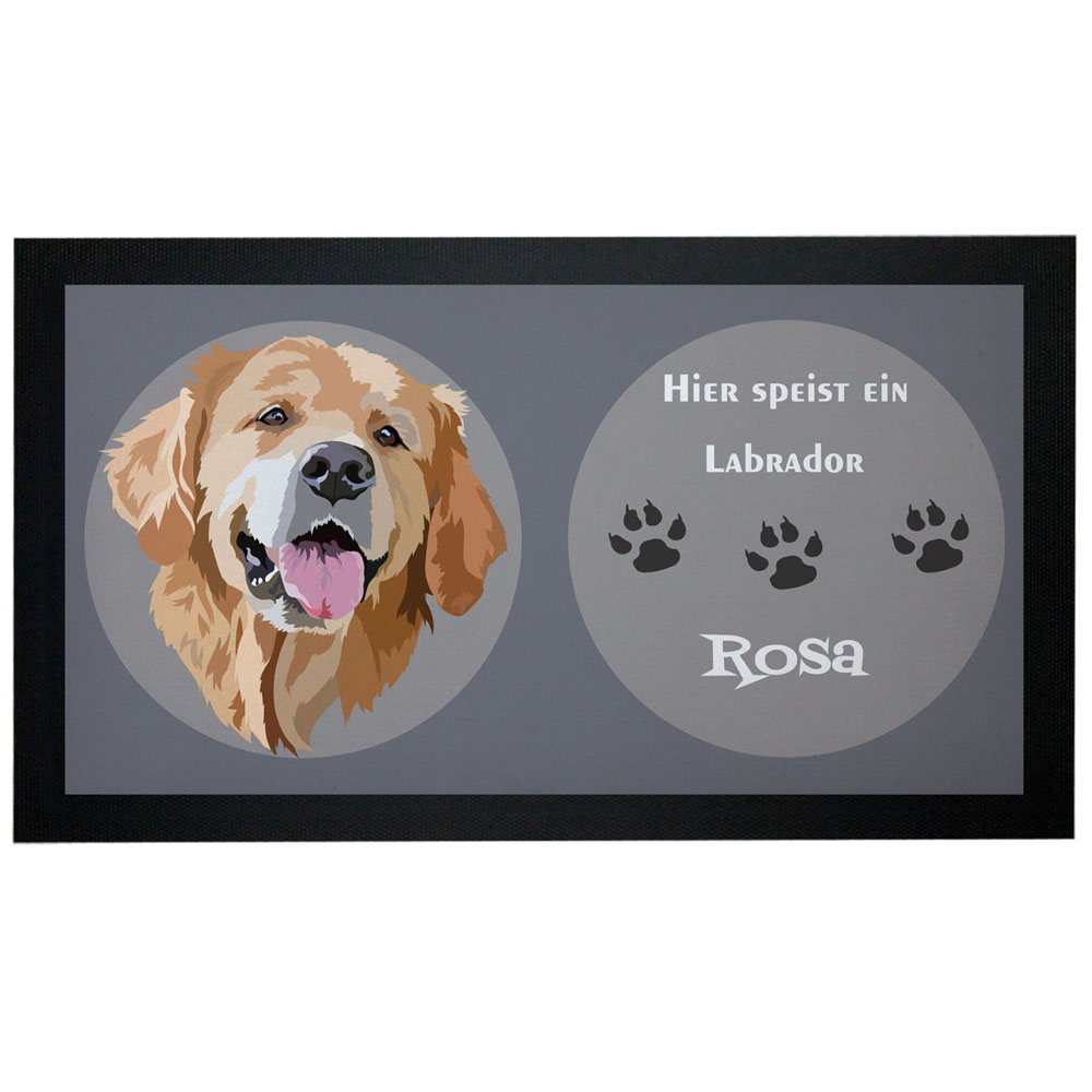 Napfunterlage Hund Labrador mit Name