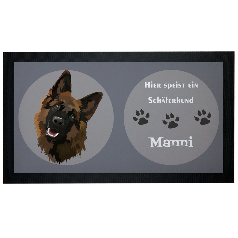 Napfunterlage Hund Schäferhund mit Name