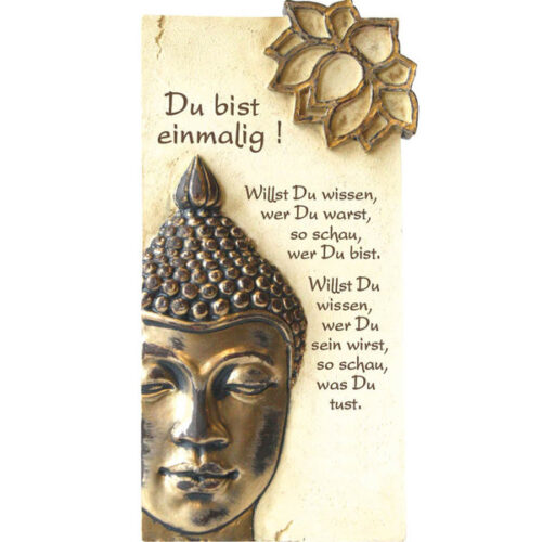 Platte mit Spruch Text Du bist einmalig Geschenk von Herzen