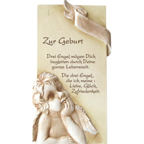 Platte mit Spruch zur Geburt Geschenk von Herzen Spruchplatte