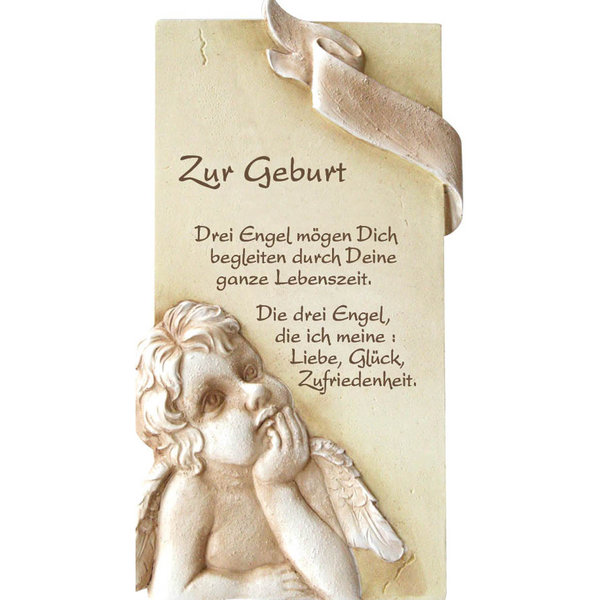 Platte mit Spruch zur Geburt Geschenk von Herzen Spruchplatte