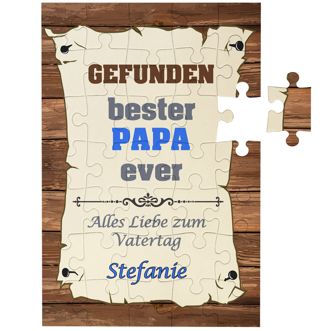 Puzzle zum Vatertag mit Name