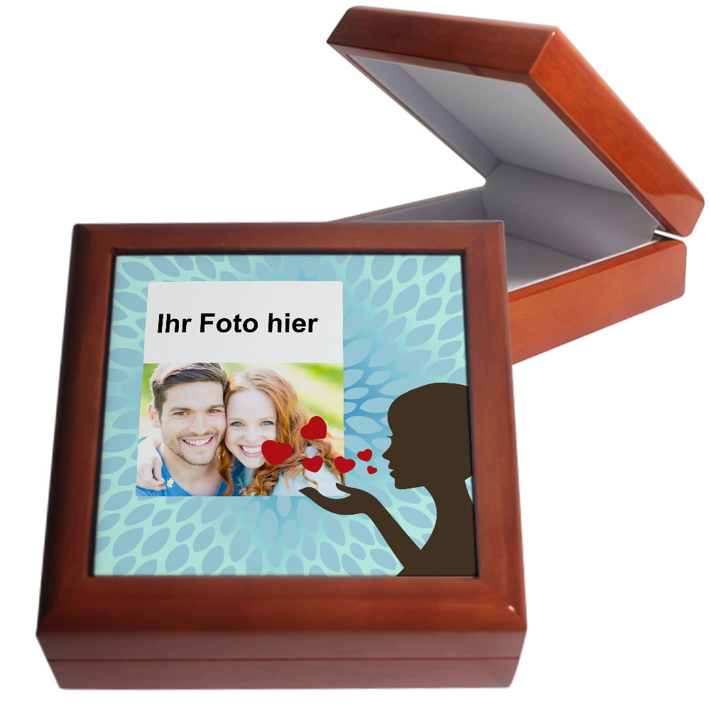 Schmuckschatulle mit Foto im Design "von Herzen"  | 13,5 cm