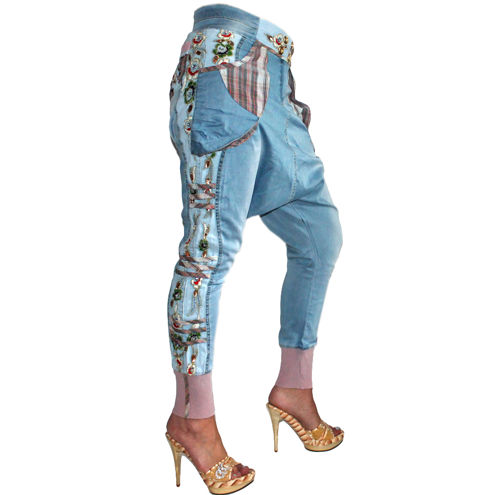 Signet 1185 Damen Haremshose Pumphose Eisblau Jeans Pumphose