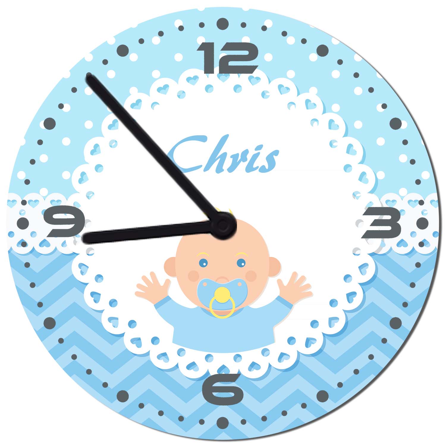 Wanduhr Junge Baby mit Name