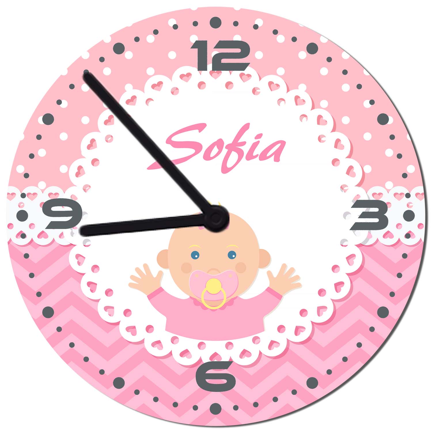 Wanduhr Mädchen Baby mit Name