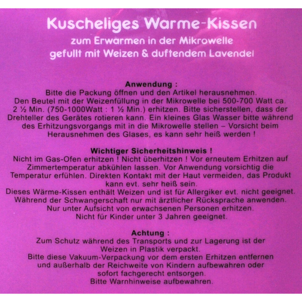 Wärme-Kissen Motiv Katze Kissen zum Erwärmen in Mikrowelle – Bild 2