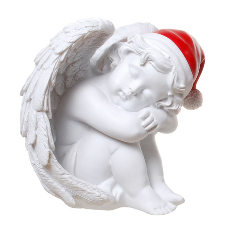 Weihnachtsengel Engel mit roter Mütze Beine zusammen
