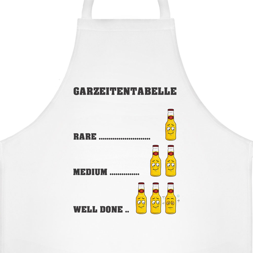 witzige Küchenschürze Garzeitentabelle Bier