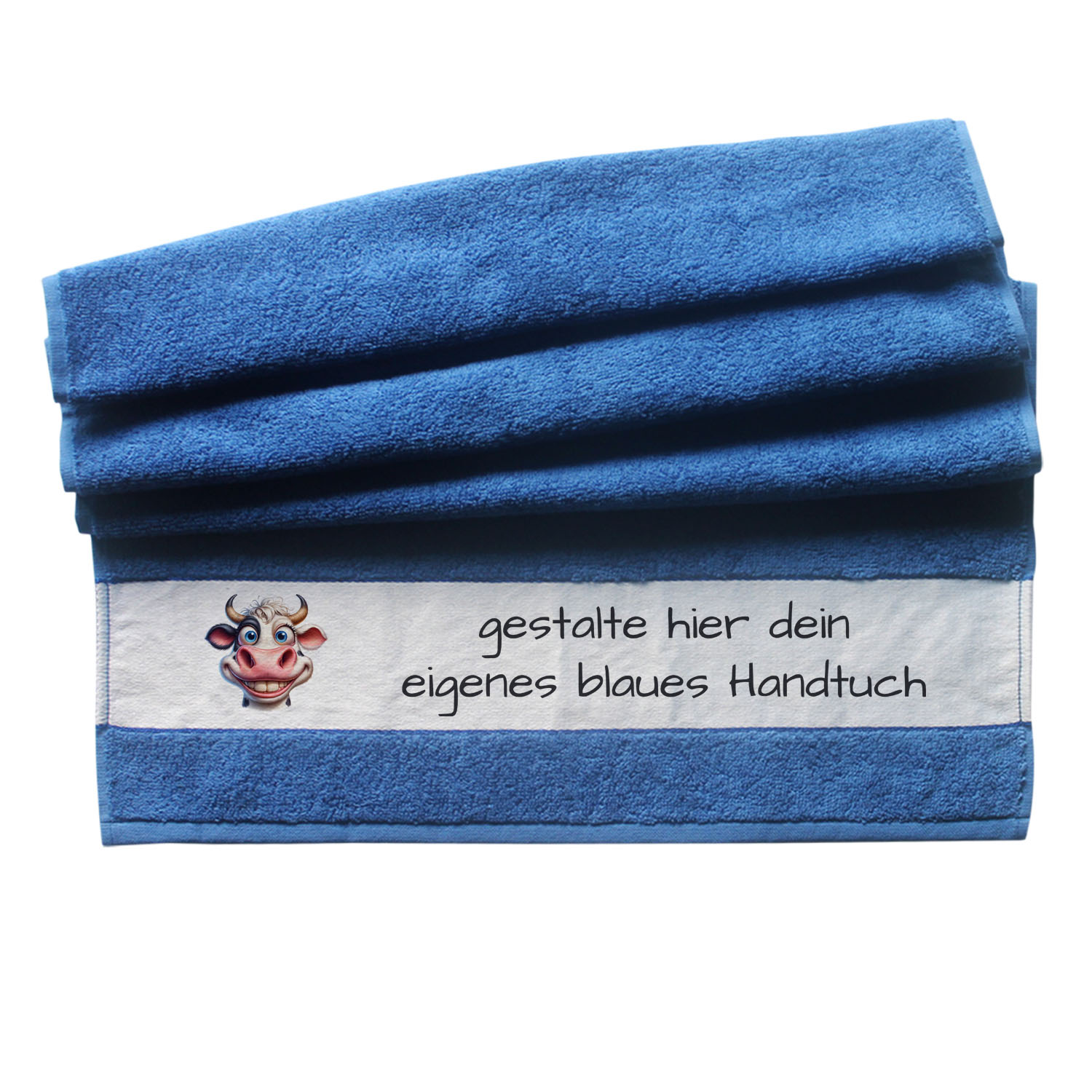 Handtuch blau individuell gestalten 50x100 cm