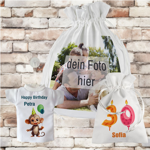 Geschenkbeutel mit Foto oder Name