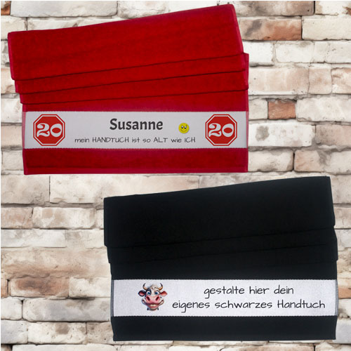 Handtücher mit Foto oder Name