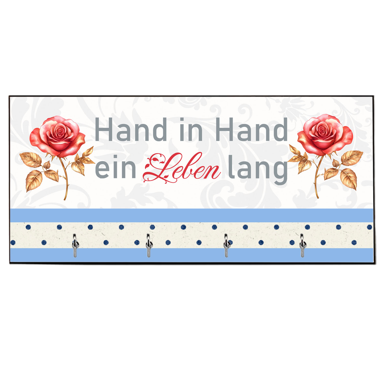 Schlüsselbrett Hand in Hand ein Leben lang