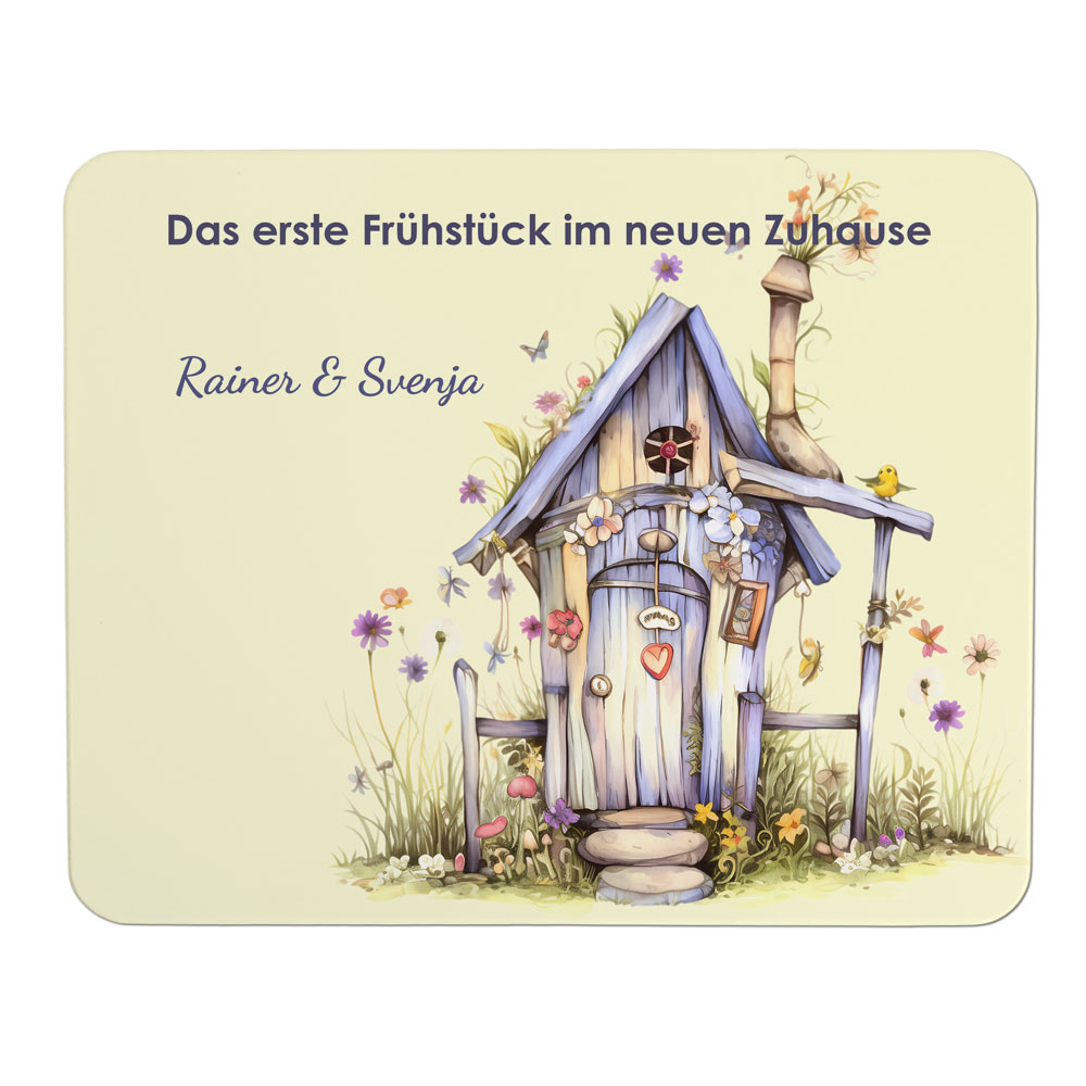 Vesperbrett Frühstücksbrettchen zum neuen Zuhause mit Name